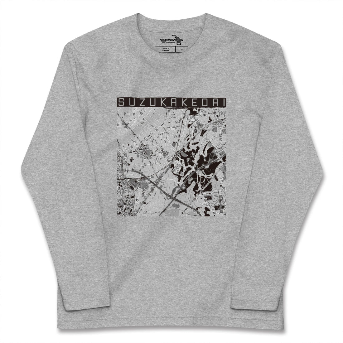 【すずかけ台（東京都）】地図柄ロングスリーブTシャツ