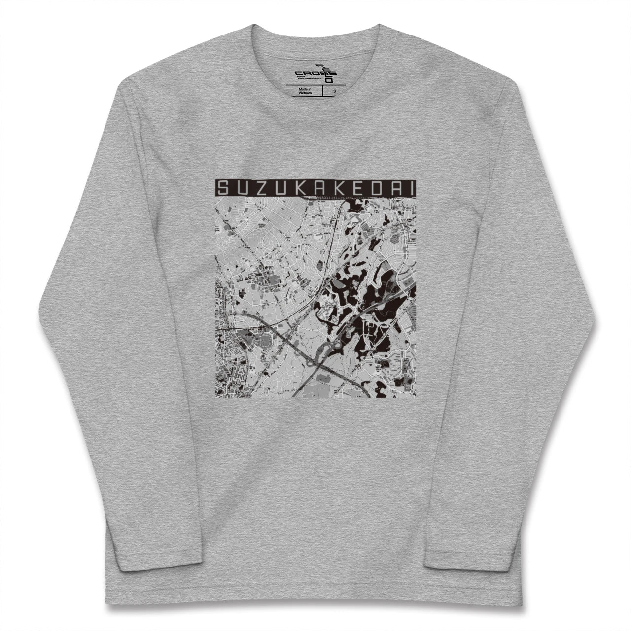 【すずかけ台（東京都）】地図柄ロングスリーブTシャツ