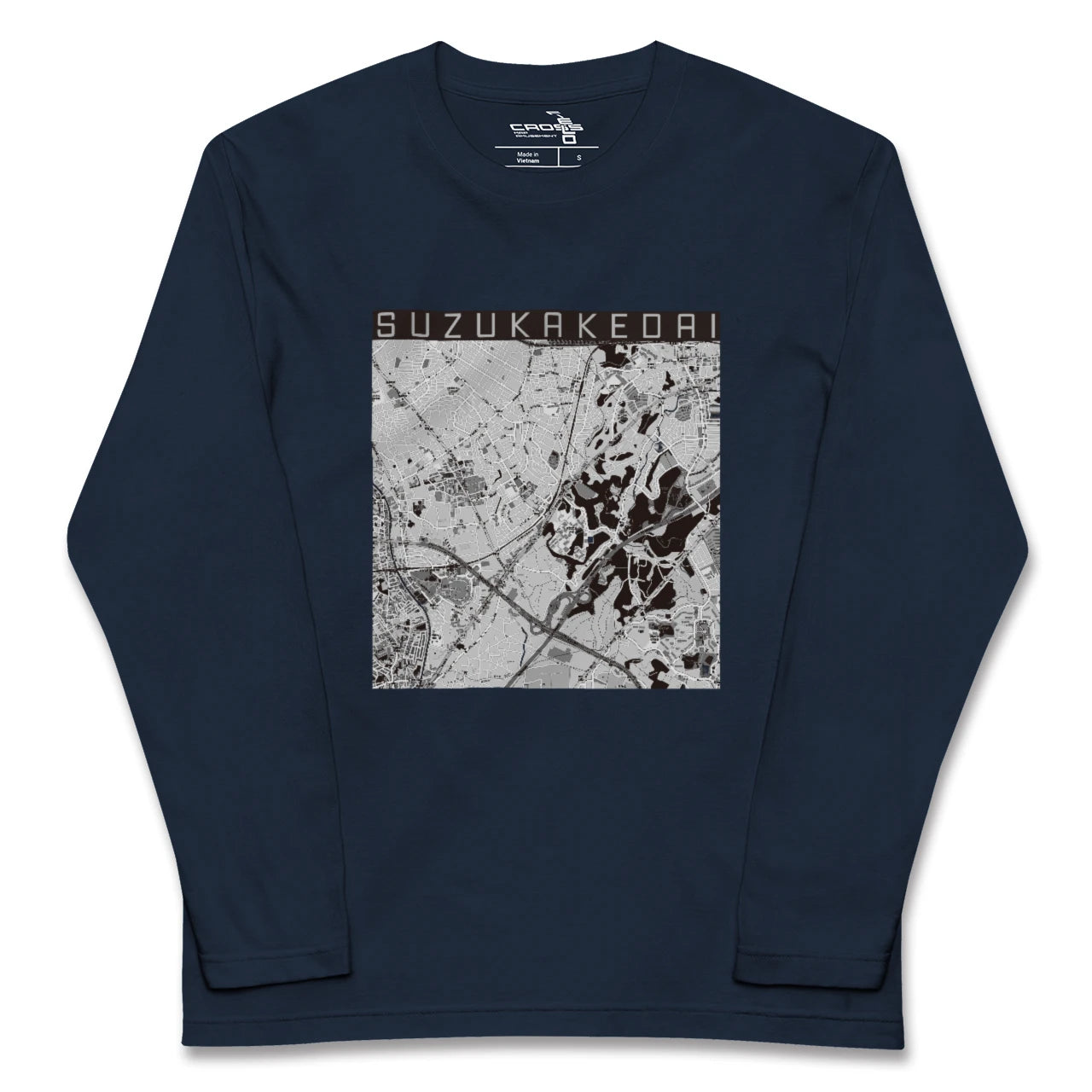 【すずかけ台（東京都）】地図柄ロングスリーブTシャツ