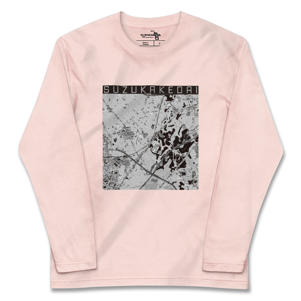 【すずかけ台（東京都）】地図柄ロングスリーブTシャツ