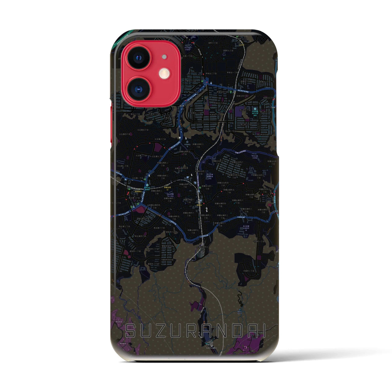 【鈴蘭台（兵庫県）】地図柄iPhoneケース（バックカバータイプ）