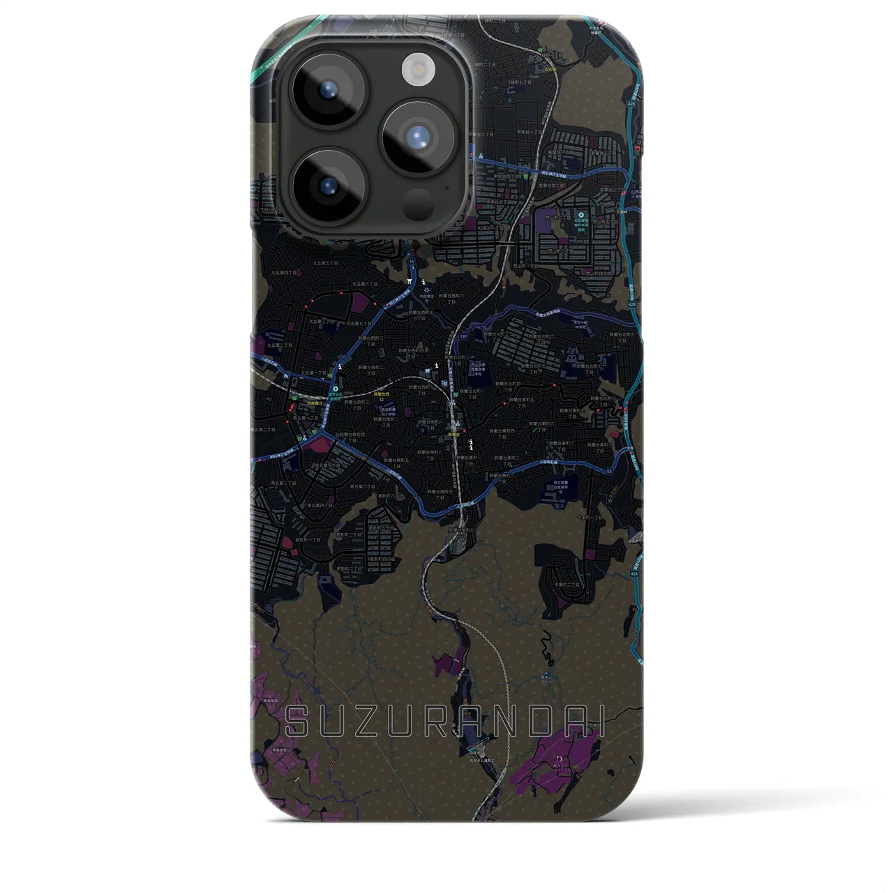 【鈴蘭台（兵庫県）】地図柄iPhoneケース（バックカバータイプ）