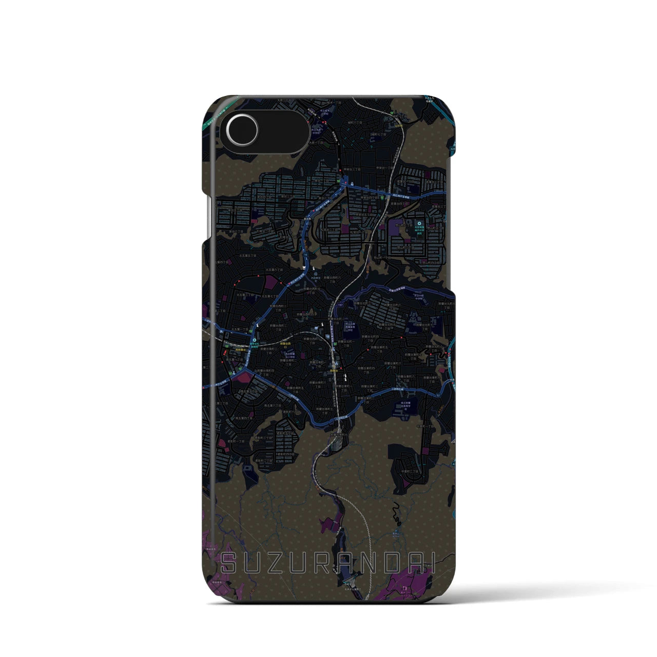 【鈴蘭台（兵庫県）】地図柄iPhoneケース（バックカバータイプ）