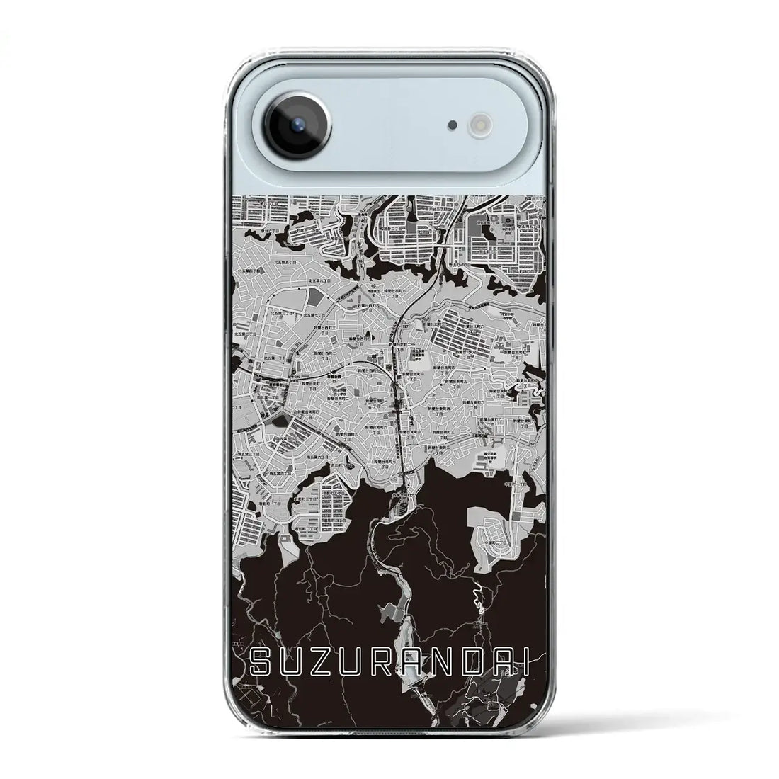 【鈴蘭台（兵庫県）】地図柄iPhoneケース（クリアタイプ）モノトーン・iPhone 17 Pro Max 用