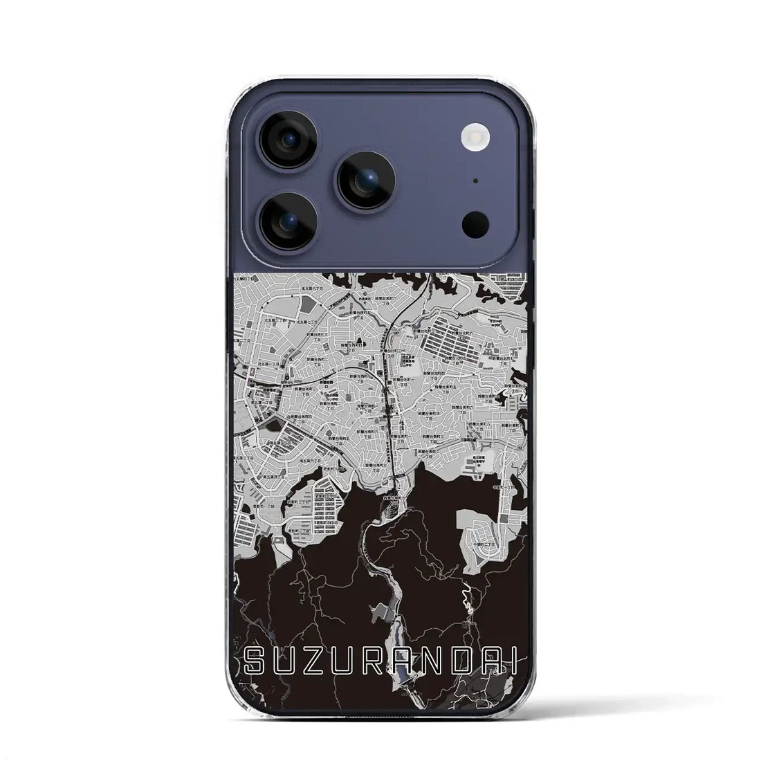 【鈴蘭台（兵庫県）】地図柄iPhoneケース（クリアタイプ）