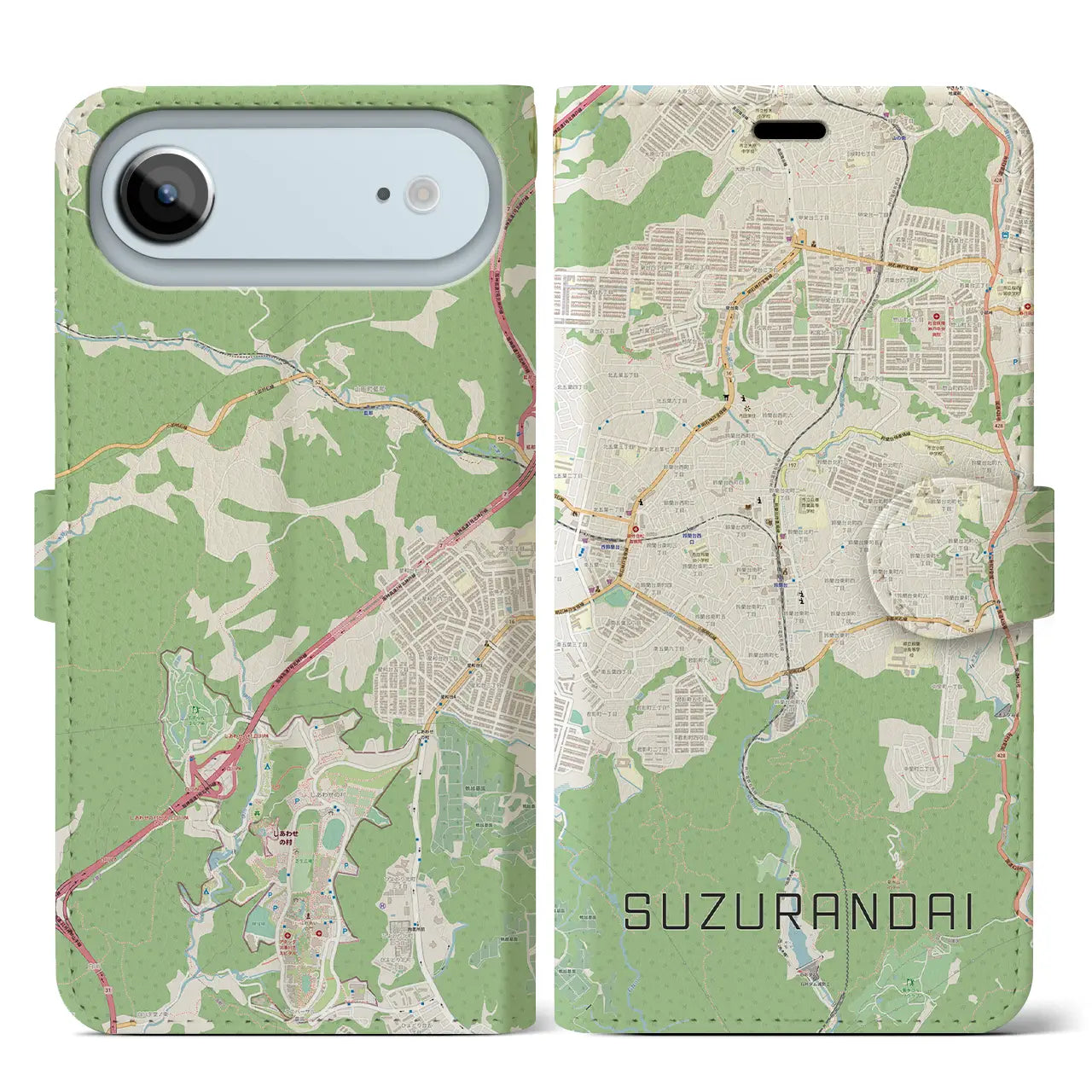 【鈴蘭台（兵庫県）】地図柄iPhoneケース（手帳タイプ）