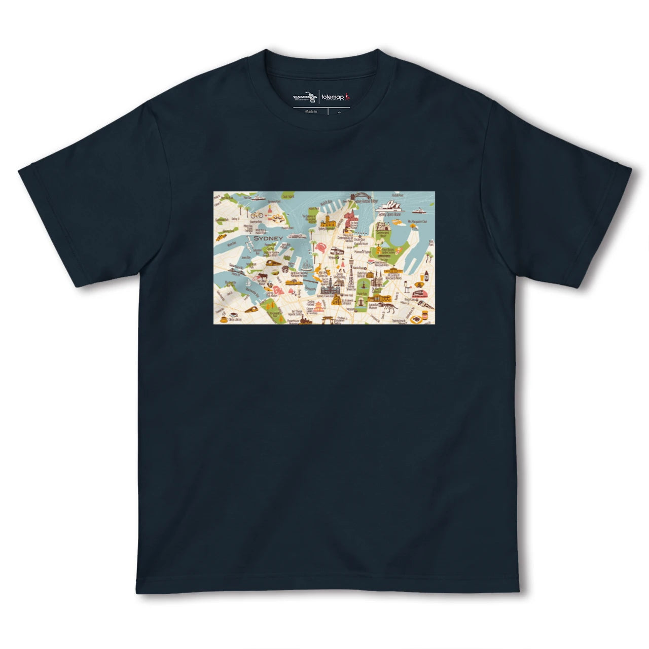 【シドニー（オーストラリア）】イラストマップTシャツ