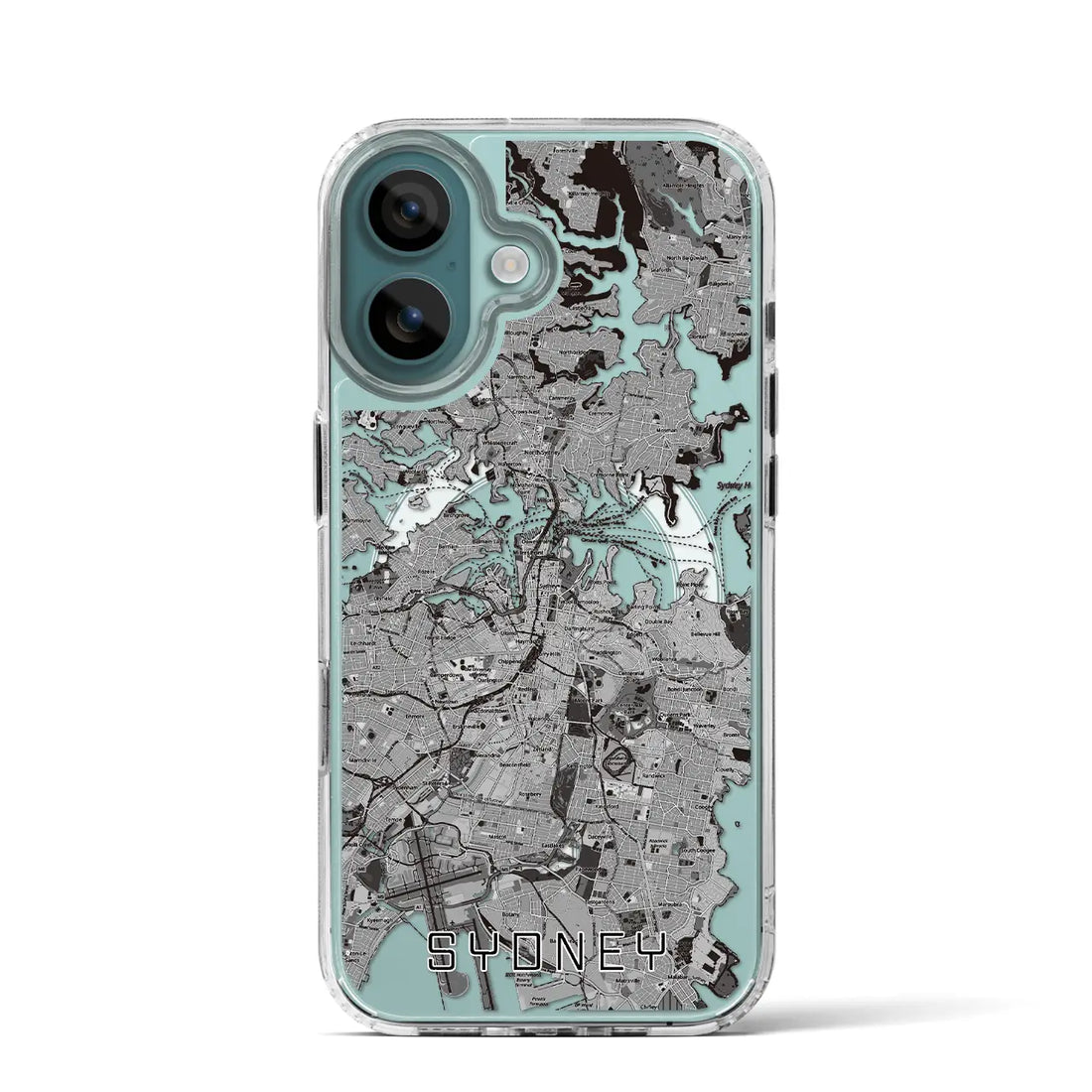 【シドニー（オーストラリア）】地図柄iPhoneケース（MagSafeタイプ）モノトーン・iPhone 16 Pro 用