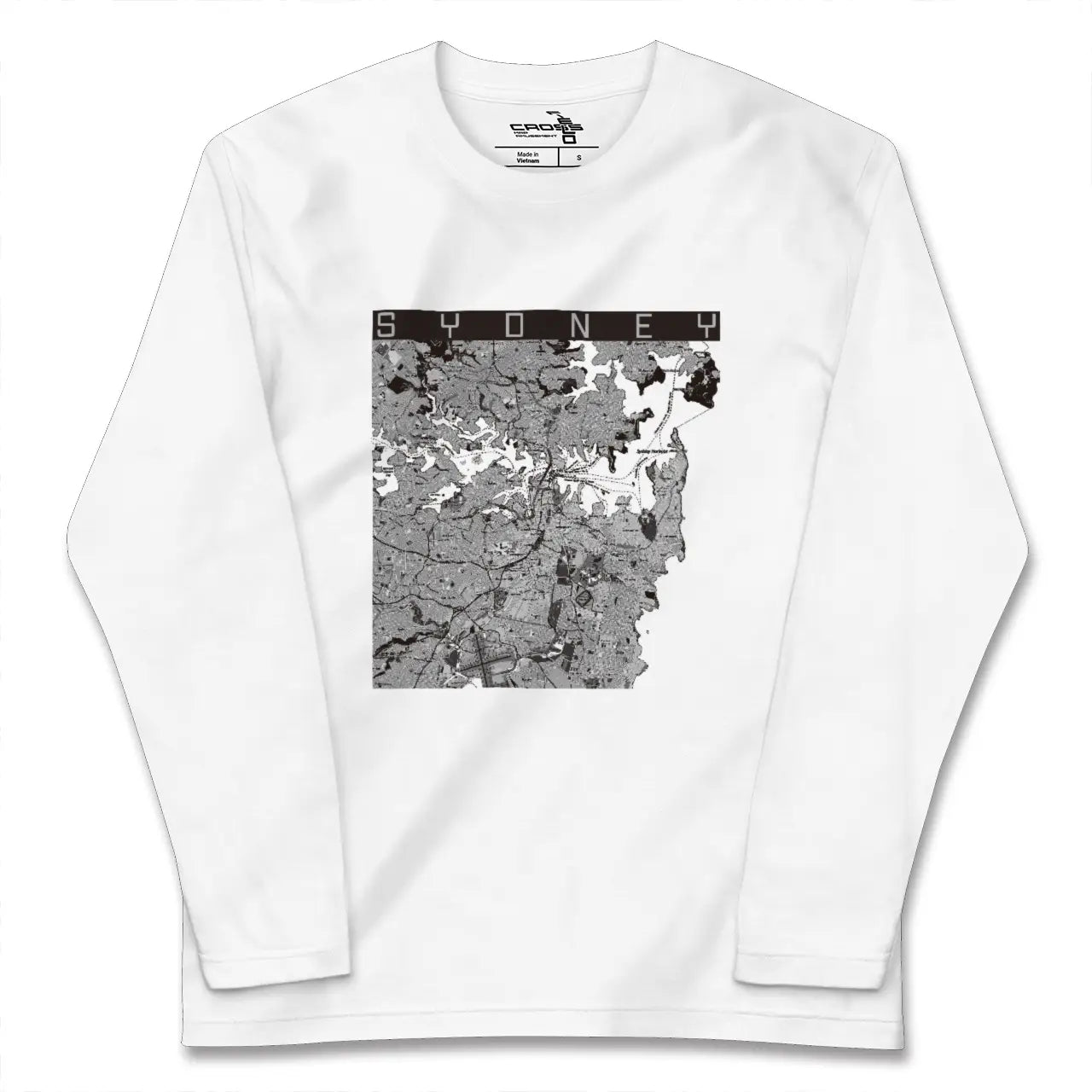 【シドニー（オーストラリア）】地図柄ロングスリーブTシャツ