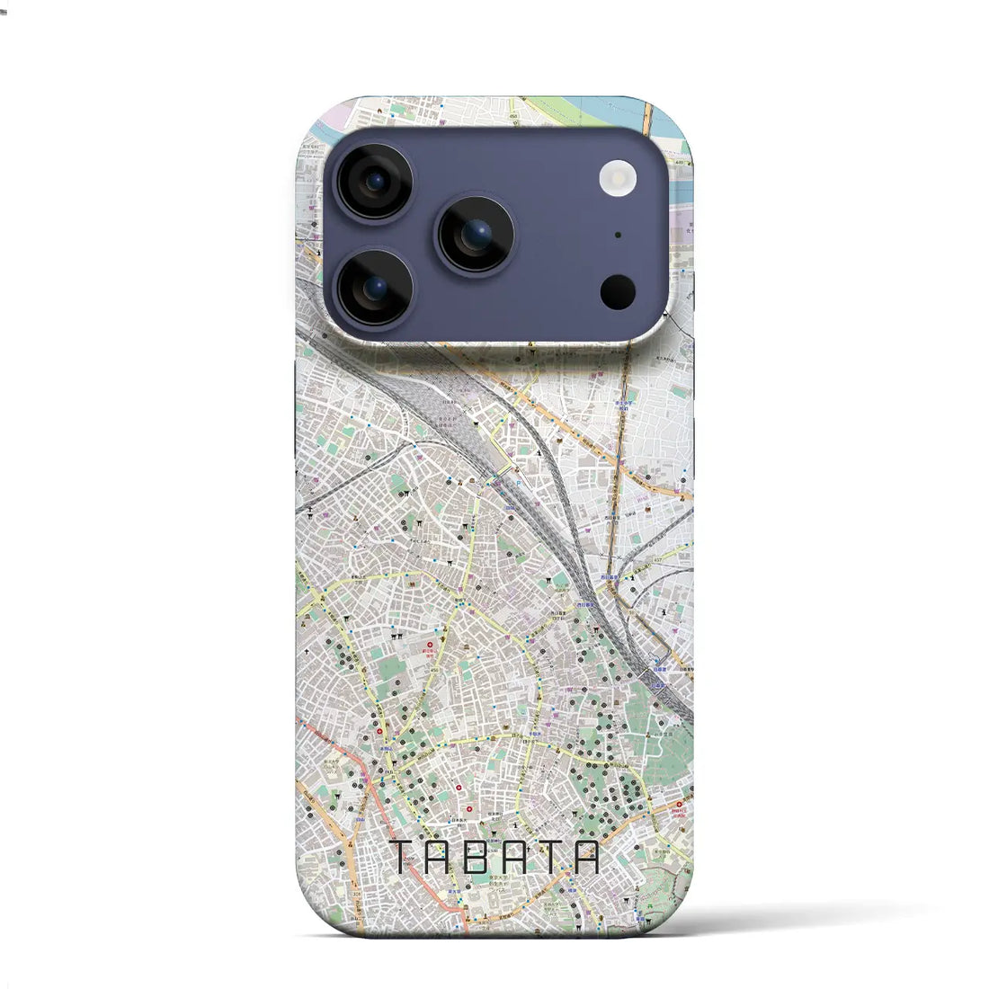 【田端（東京都）】地図柄iPhoneケース（バックカバータイプ）ナチュラル・iPhone 17 Pro Max 用