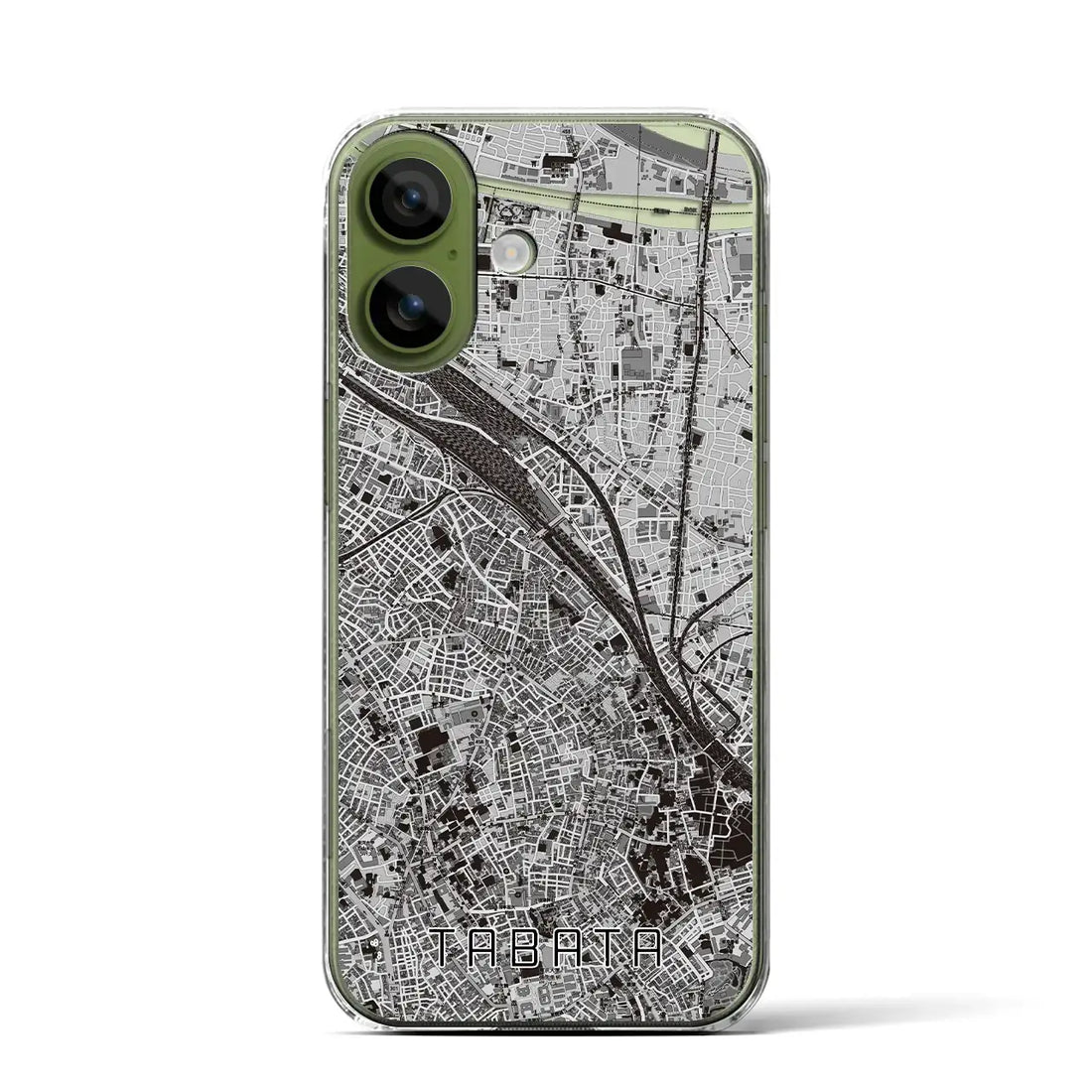 【田端(東京都)】地図柄iPhoneケース(クリアタイプ)モノトーン・iPhone 17 Pro Max 用