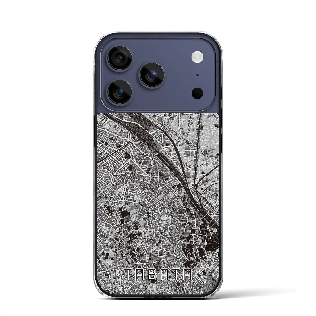 【田端(東京都)】地図柄iPhoneケース(クリアタイプ)モノトーン・iPhone 17 Pro Max 用