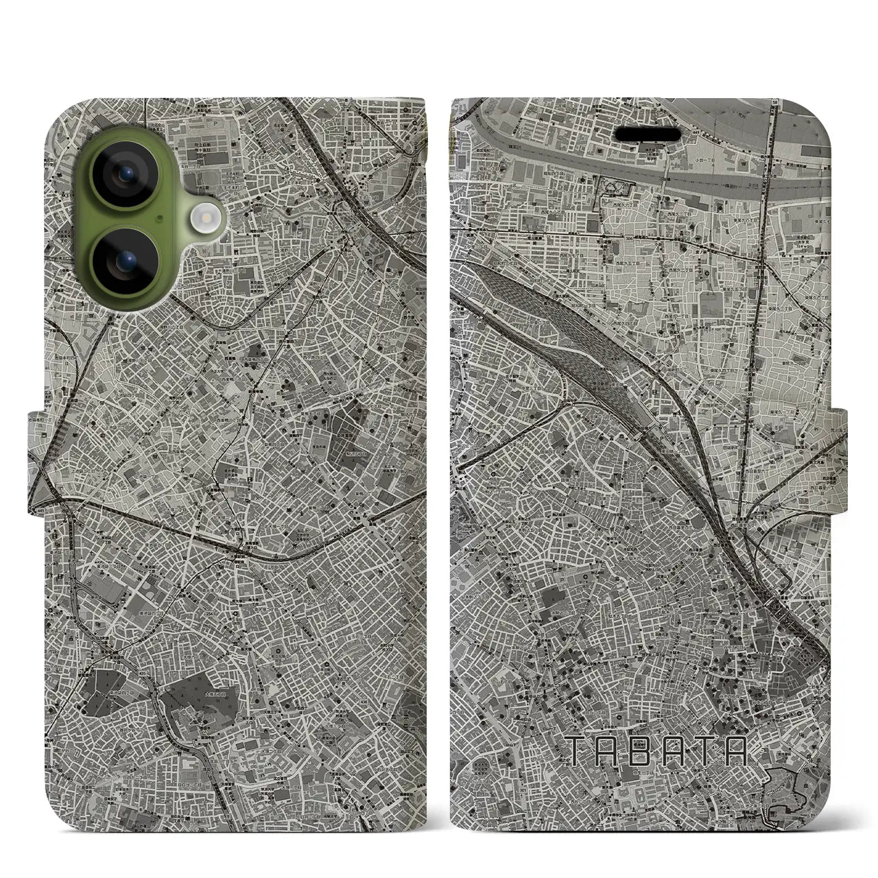 【田端（東京都）】地図柄iPhoneケース（手帳タイプ）