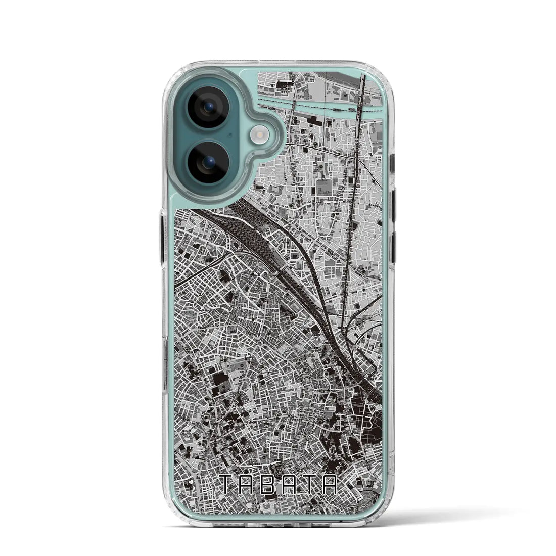【田端（東京都）】地図柄iPhoneケース（MagSafeタイプ）モノトーン・iPhone 16 Pro 用