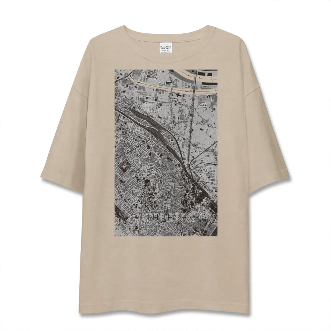 【田端（東京都）】地図柄ビッグシルエットTシャツ