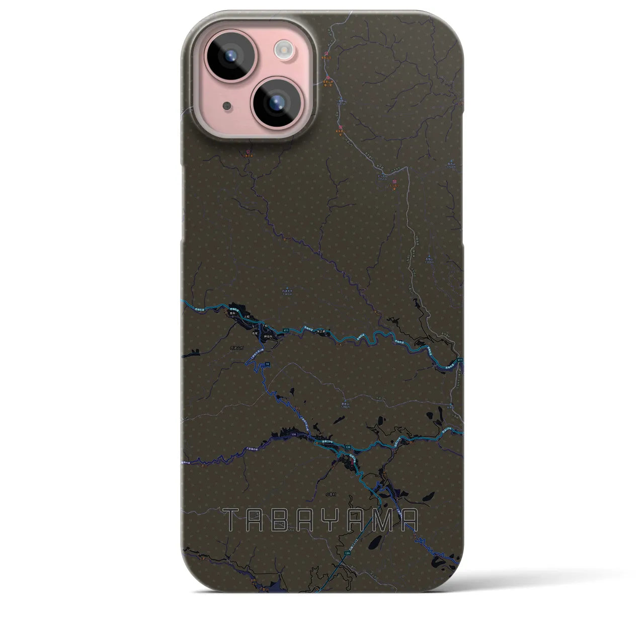 【丹波山（山梨県）】地図柄iPhoneケース（バックカバータイプ）