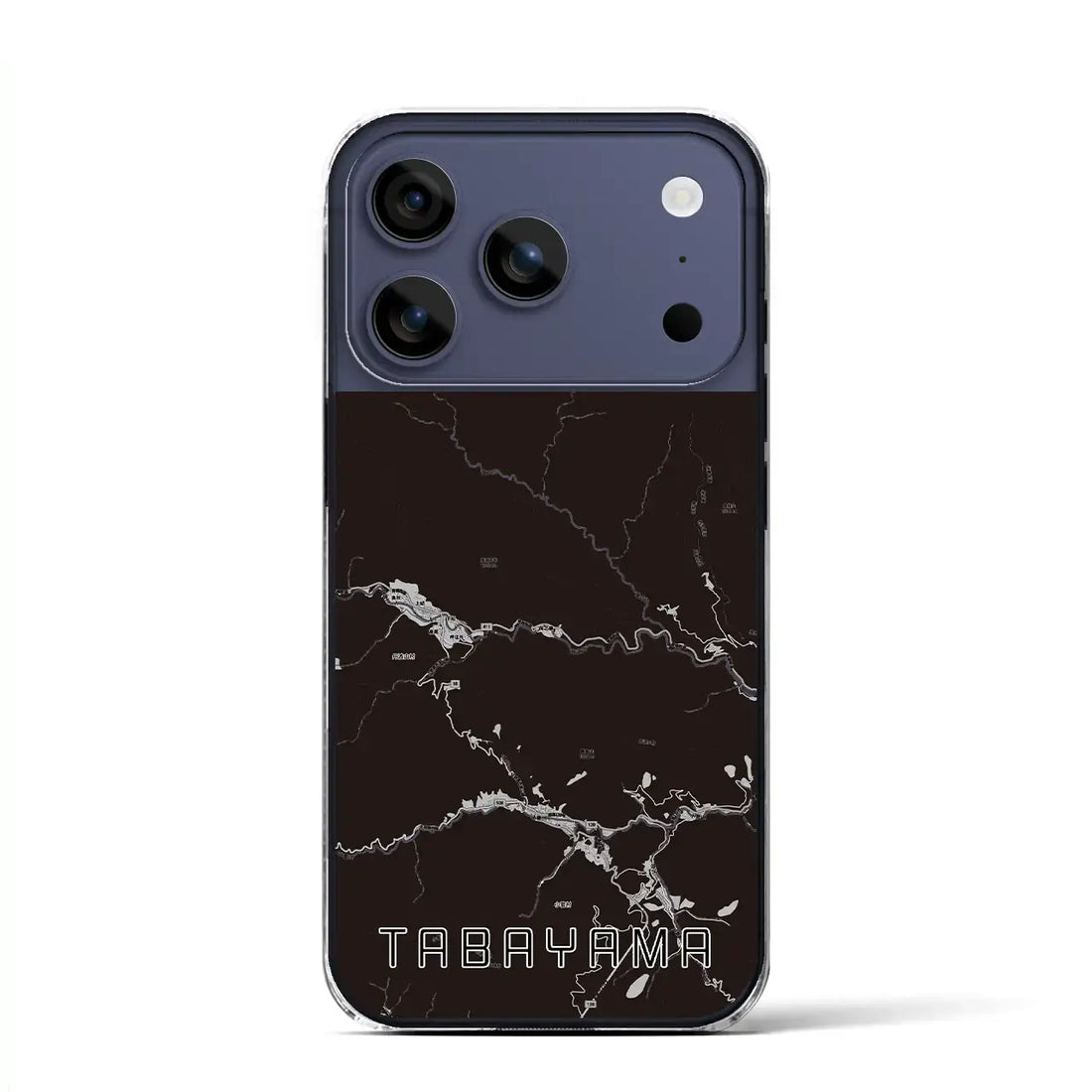 【丹波山(山梨県)】地図柄iPhoneケース(クリアタイプ)モノトーン・iPhone 17 Pro Max 用