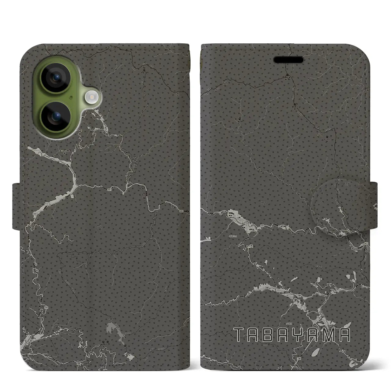 【丹波山（山梨県）】地図柄iPhoneケース（手帳タイプ）