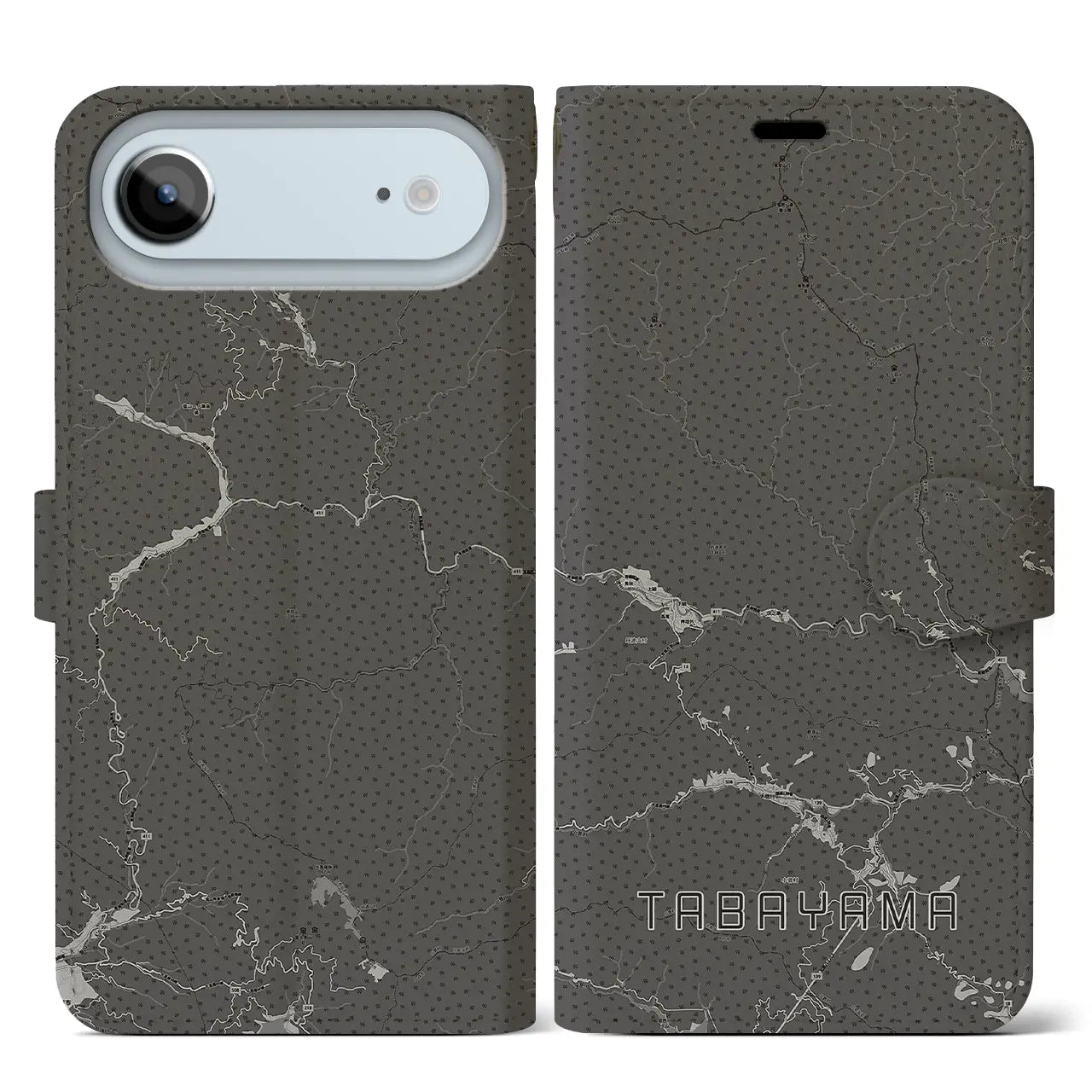 【丹波山（山梨県）】地図柄iPhoneケース（手帳タイプ）