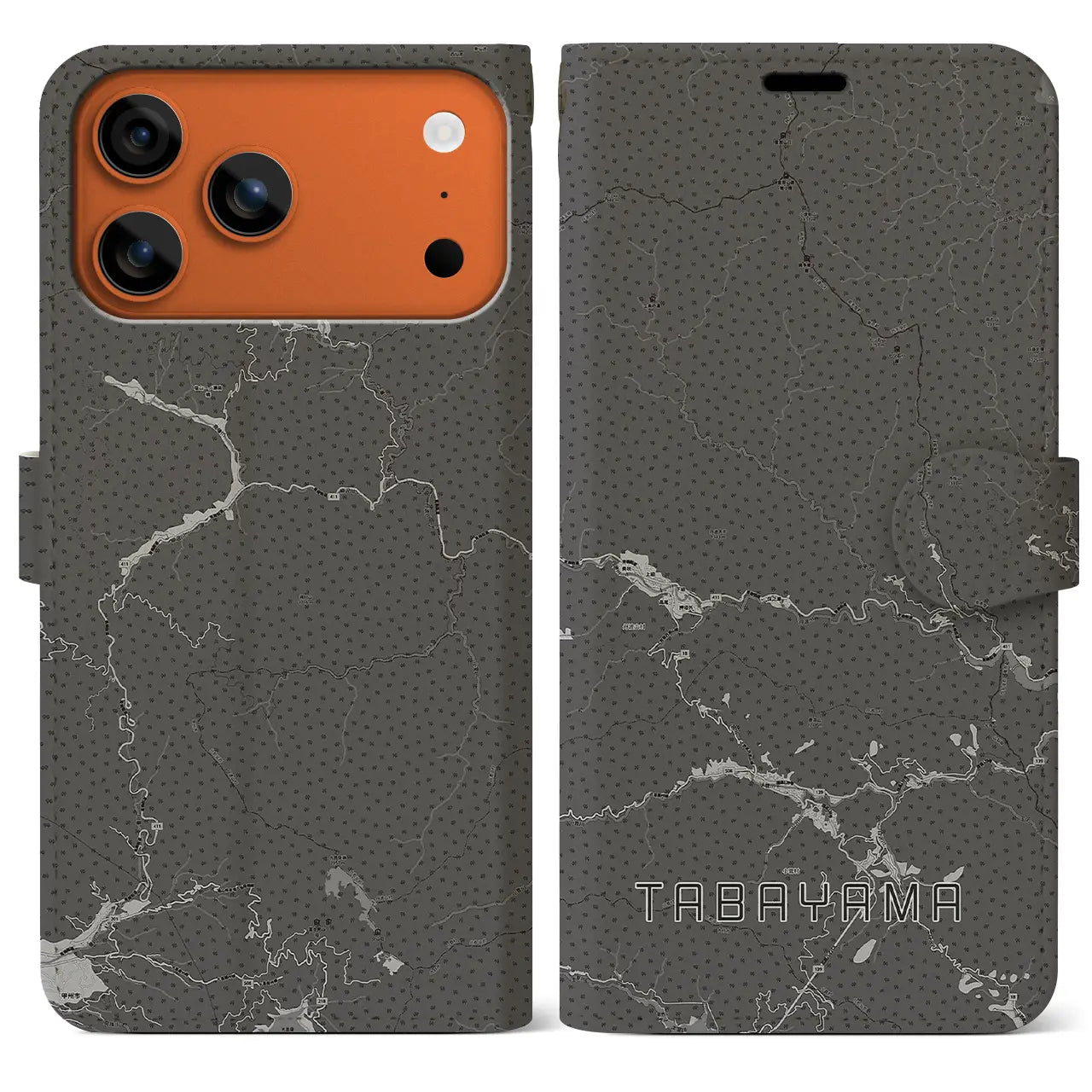 【丹波山（山梨県）】地図柄iPhoneケース（手帳タイプ）