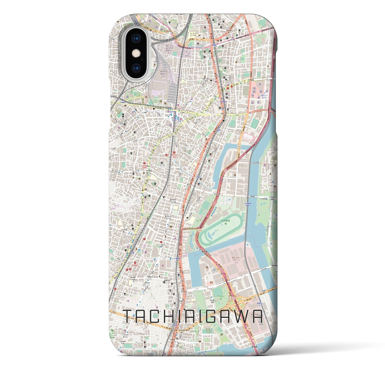 【立会川（東京都）】地図柄iPhoneケース（バックカバータイプ）