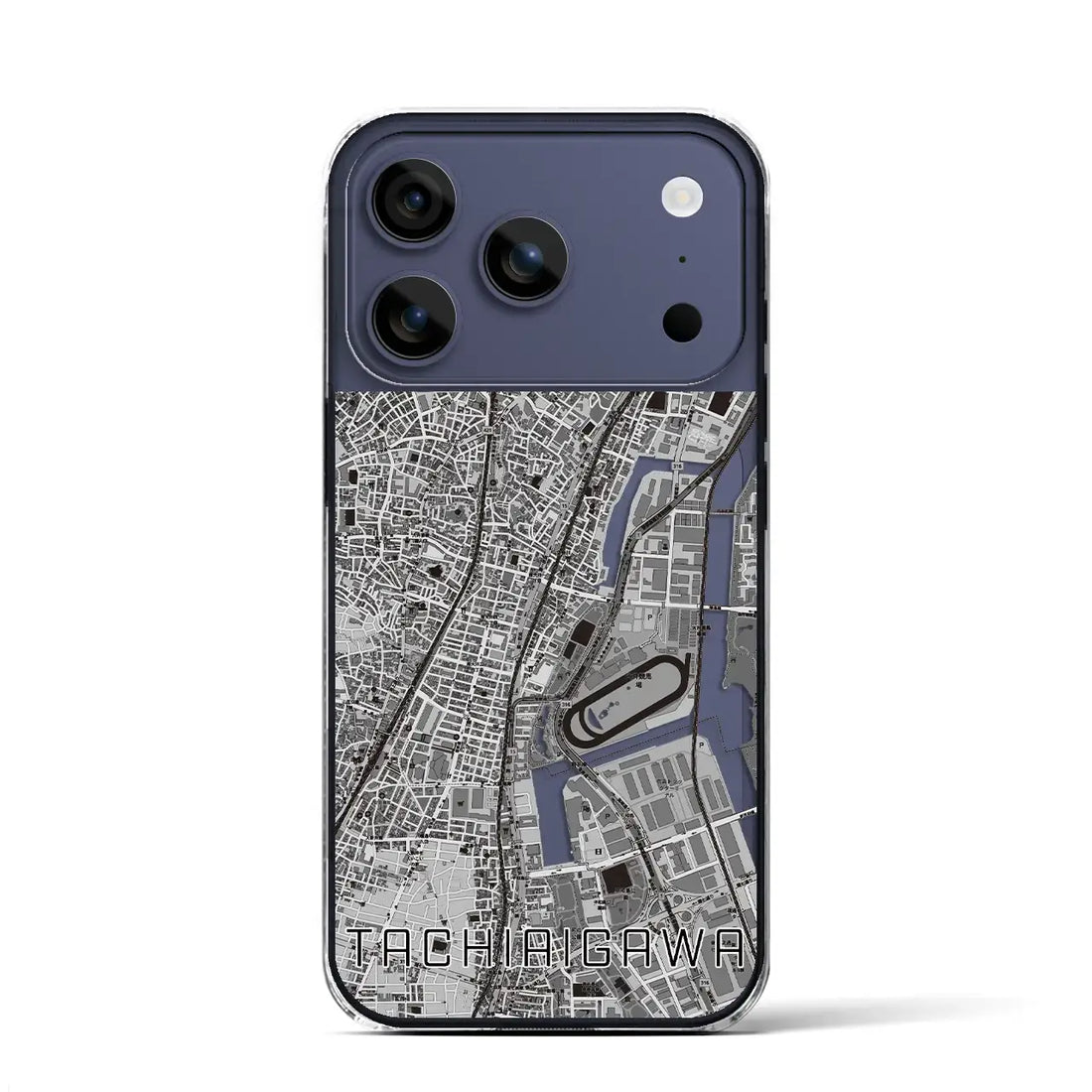 【立会川（東京都）】地図柄iPhoneケース（クリアタイプ）モノトーン・iPhone 17 Pro Max 用