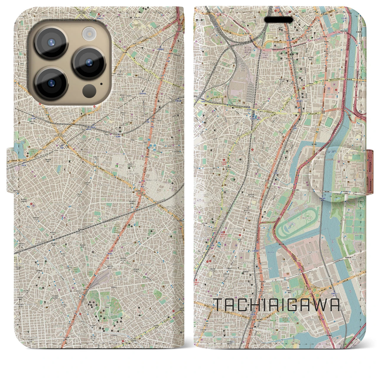 【立会川（東京都）】地図柄iPhoneケース（手帳タイプ）
