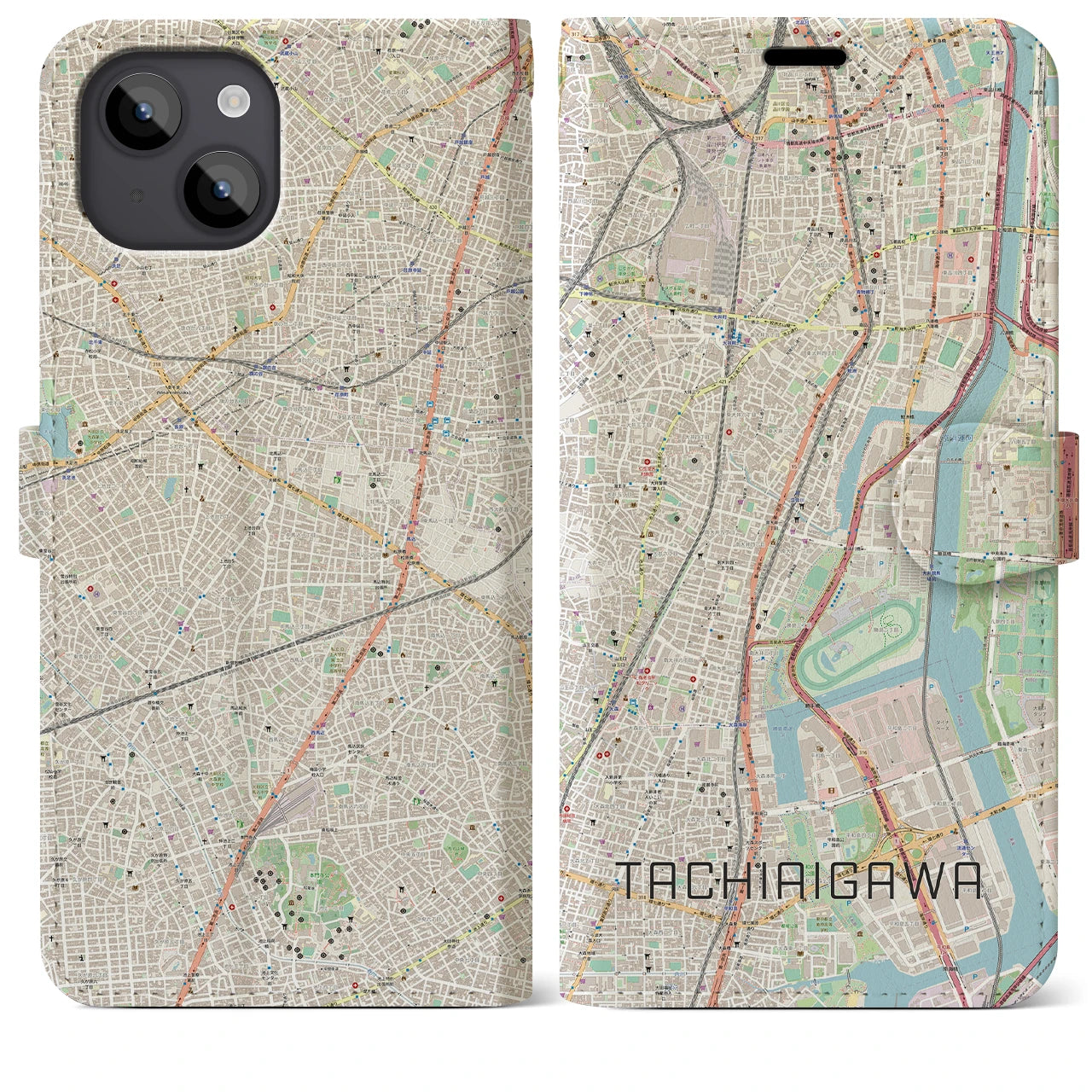【立会川（東京都）】地図柄iPhoneケース（手帳タイプ）