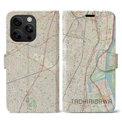 【立会川（東京都）】地図柄iPhoneケース（手帳タイプ）ナチュラル・iPhone 16 用