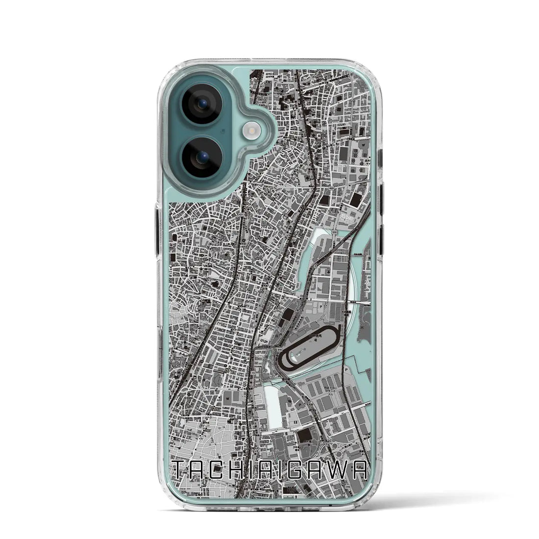 【立会川（東京都）】地図柄iPhoneケース（MagSafeタイプ）モノトーン・iPhone 16 Pro 用