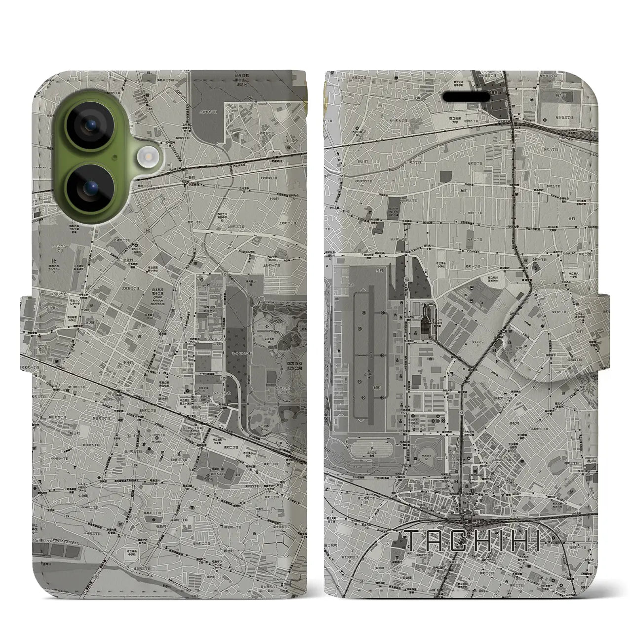 【立飛（東京都）】地図柄iPhoneケース（手帳タイプ）