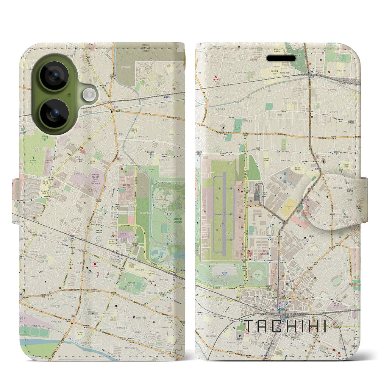 【立飛（東京都）】地図柄iPhoneケース（手帳タイプ）