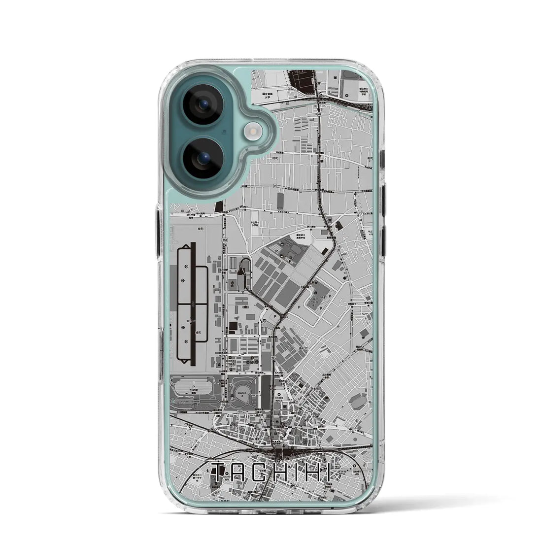 【立飛（東京都）】地図柄iPhoneケース（MagSafeタイプ）モノトーン・iPhone 16 Pro 用