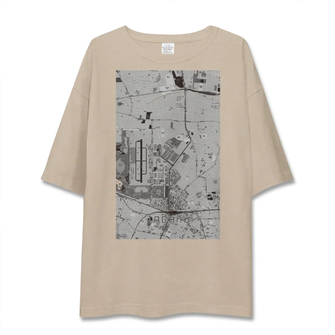 【立飛（東京都）】地図柄ビッグシルエットTシャツ