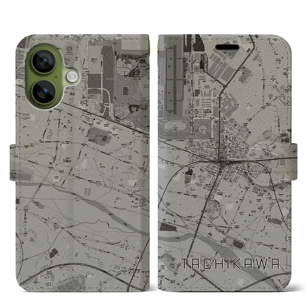 【立川（東京都）】地図柄iPhoneケース（手帳タイプ）