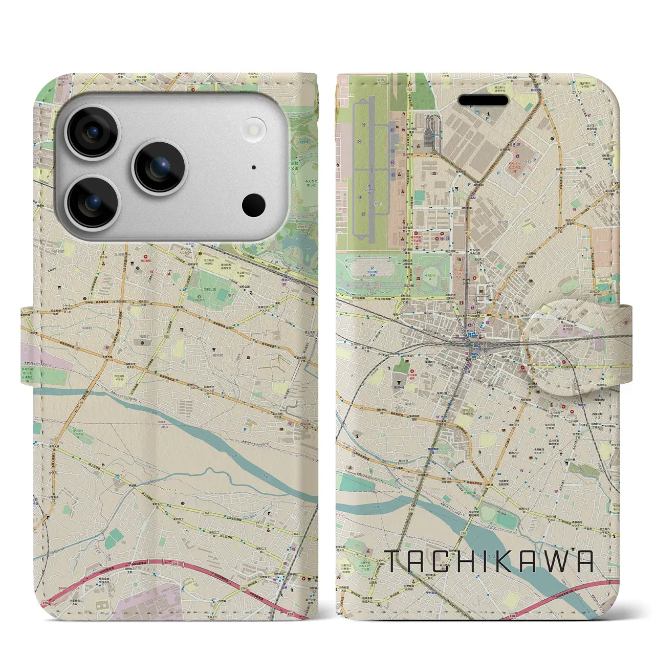 【立川（東京都）】地図柄iPhoneケース（手帳タイプ）