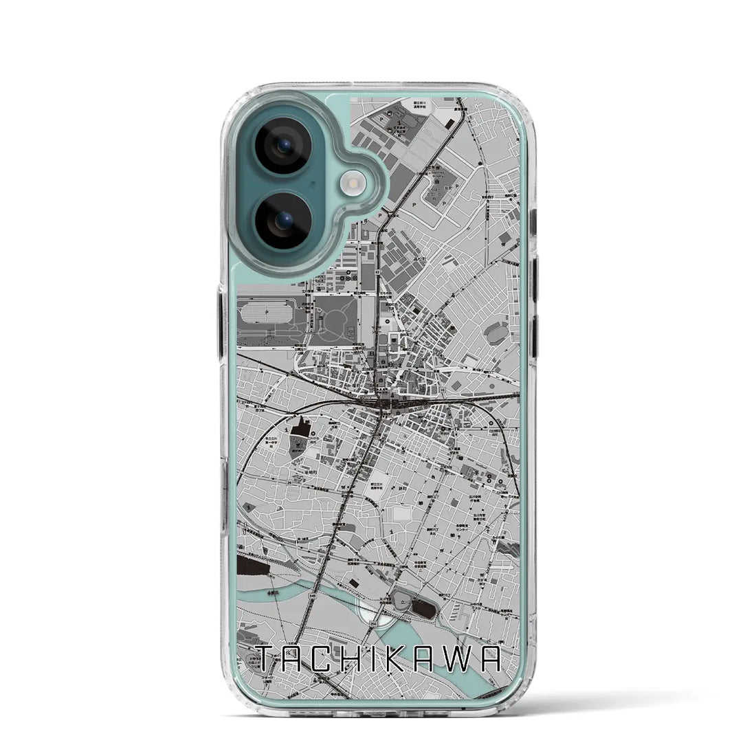 【立川（東京都）】地図柄iPhoneケース（MagSafeタイプ）モノトーン・iPhone 16 Pro 用