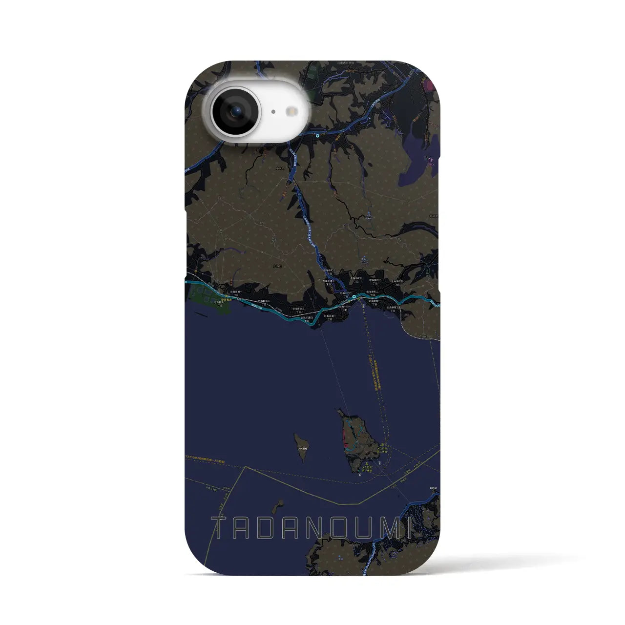 【忠海（広島県）】地図柄iPhoneケース（バックカバータイプ）