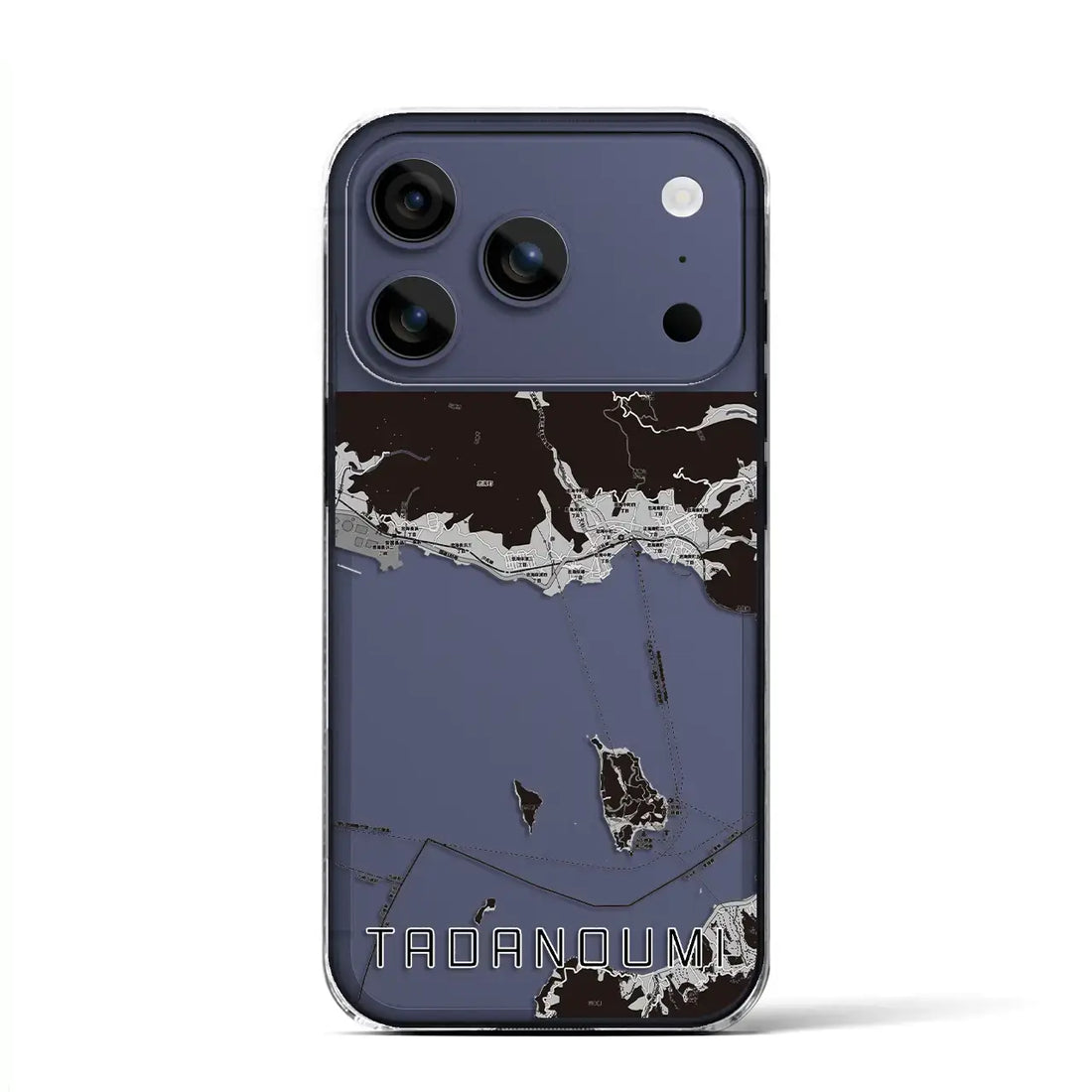 【忠海(広島県)】地図柄iPhoneケース(クリアタイプ)モノトーン・iPhone 17 Pro Max 用