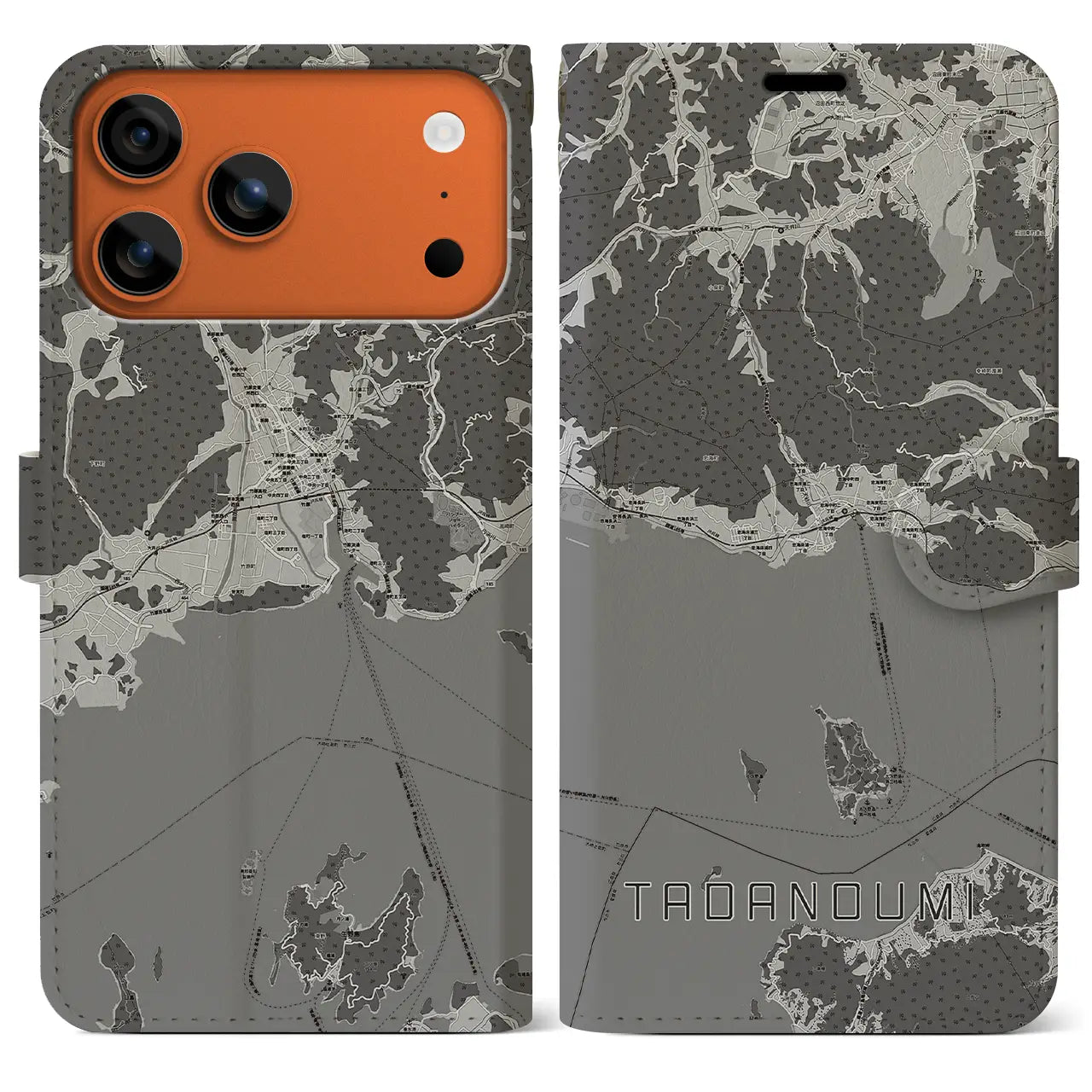 【忠海（広島県）】地図柄iPhoneケース（手帳タイプ）