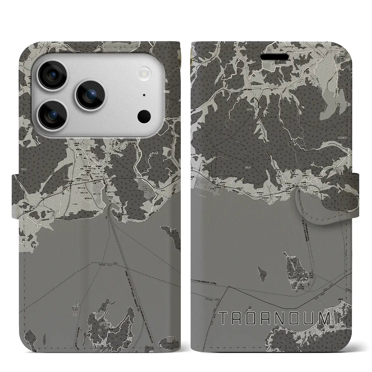 【忠海（広島県）】地図柄iPhoneケース（手帳タイプ）