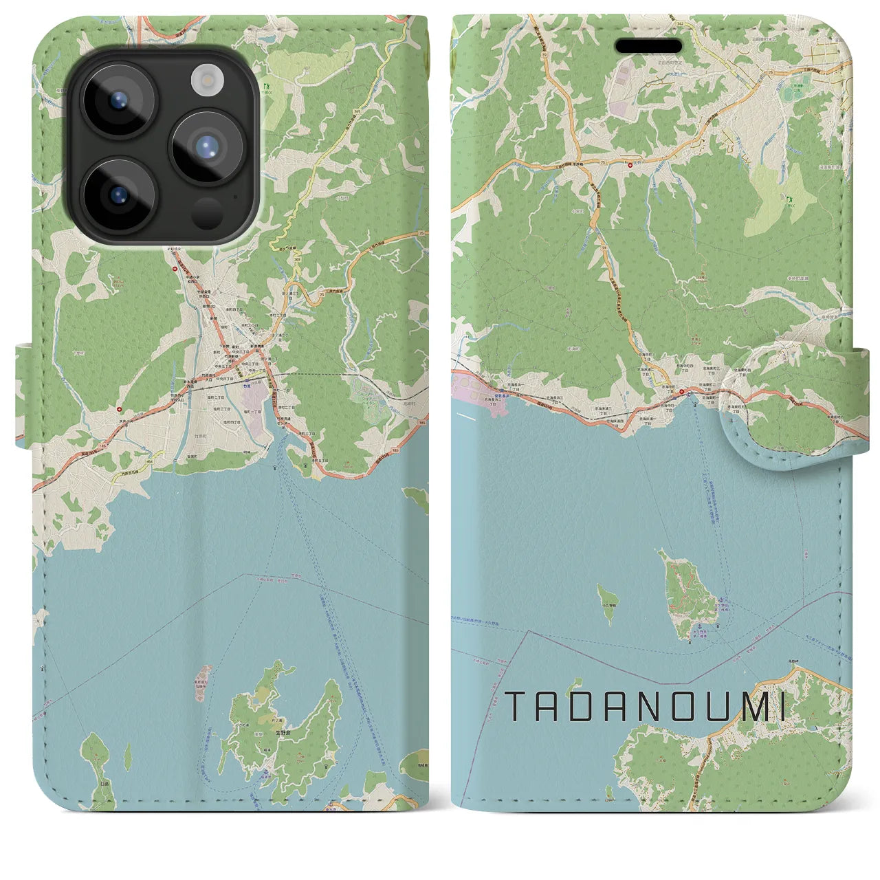 【忠海（広島県）】地図柄iPhoneケース（手帳タイプ）