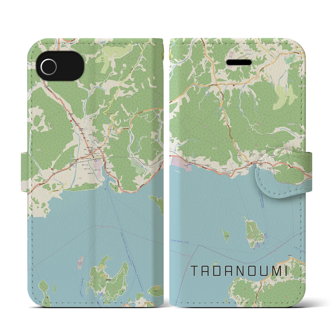 【忠海（広島県）】地図柄iPhoneケース（手帳タイプ）
