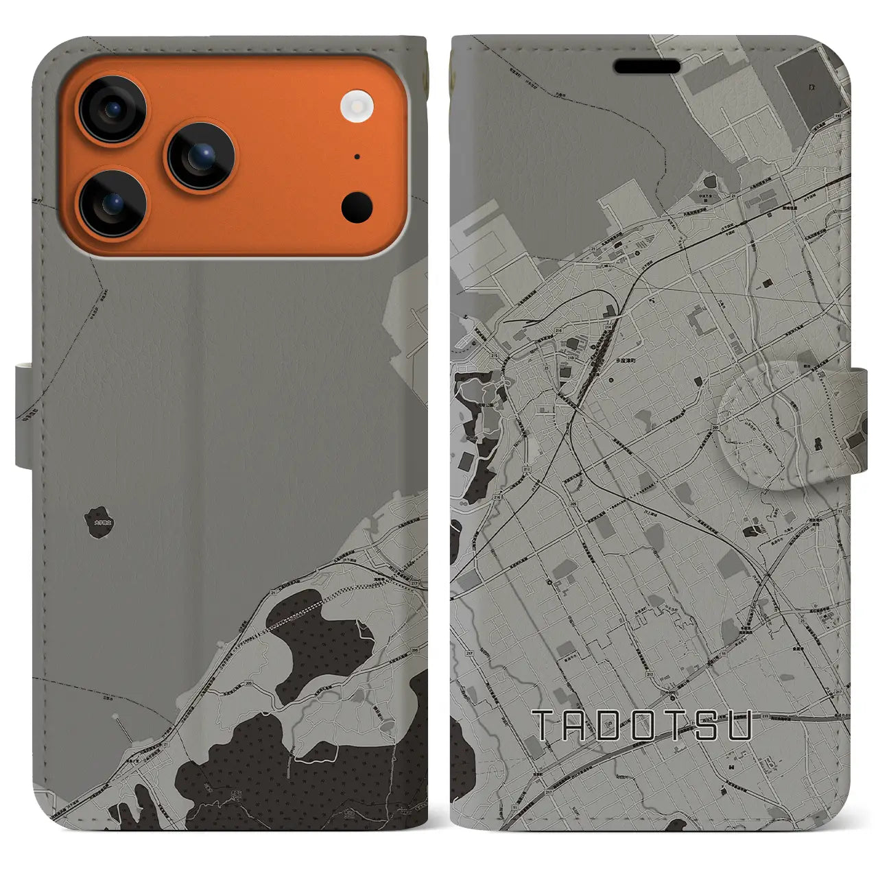 【多度津（香川県）】地図柄iPhoneケース（手帳タイプ）