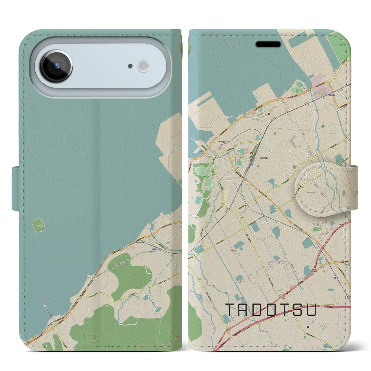 【多度津（香川県）】地図柄iPhoneケース（手帳タイプ）