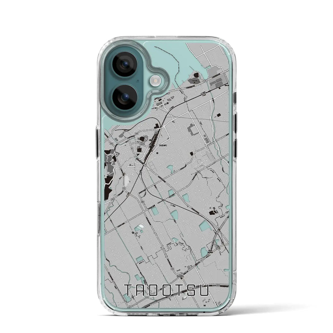 【多度津（香川県）】地図柄iPhoneケース（MagSafeタイプ）モノトーン・iPhone 16 Pro 用