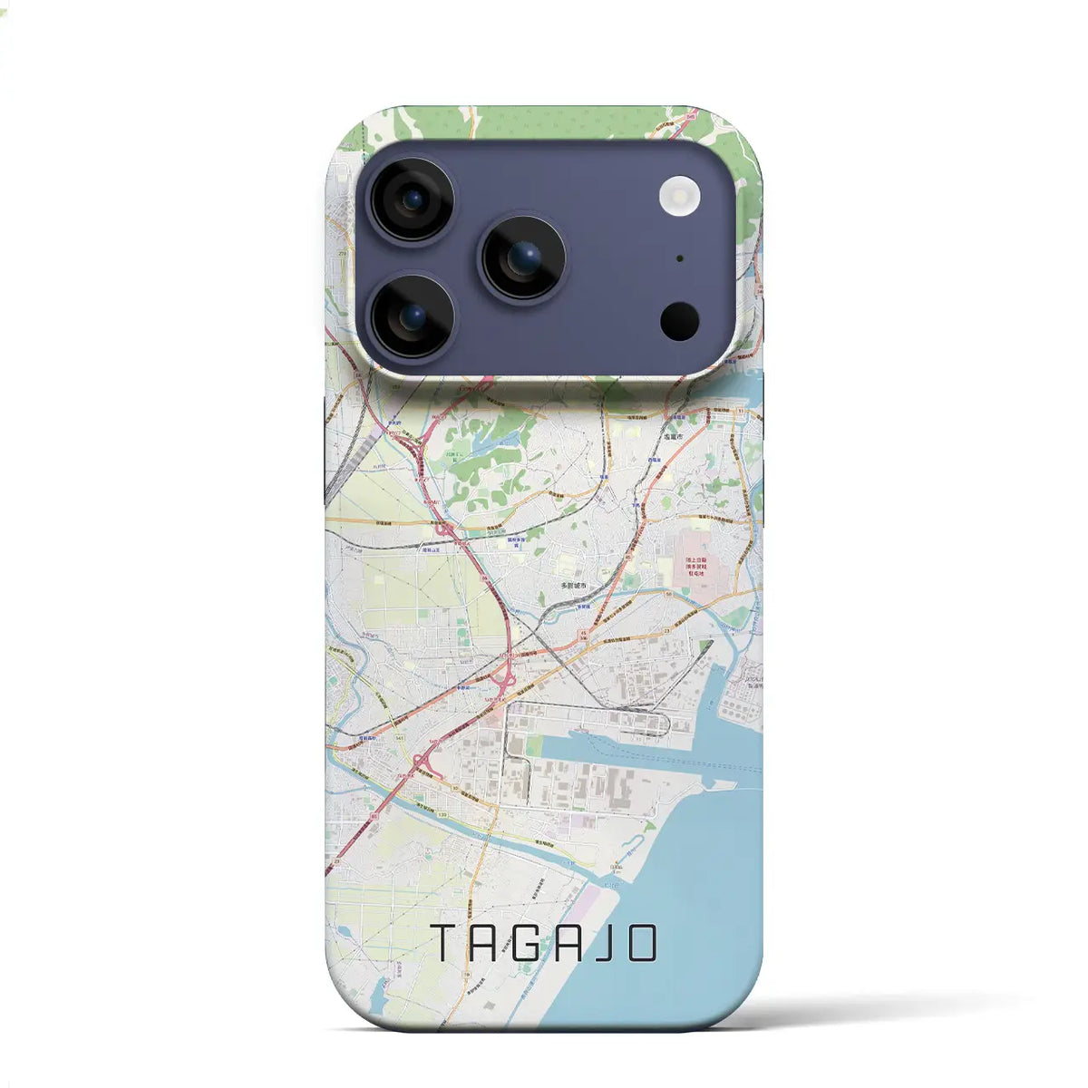 【多賀城（宮城県）】地図柄iPhoneケース（バックカバータイプ）ブラック・iPhone 17 Pro Max 用