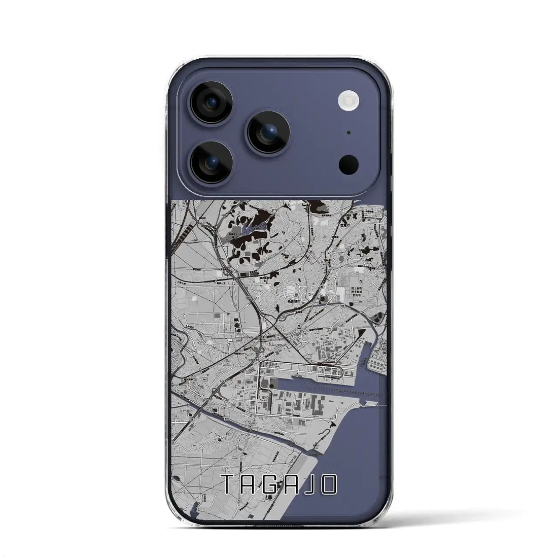 【多賀城（宮城県）】地図柄iPhoneケース（クリアタイプ）モノトーン・iPhone 17 Pro Max 用