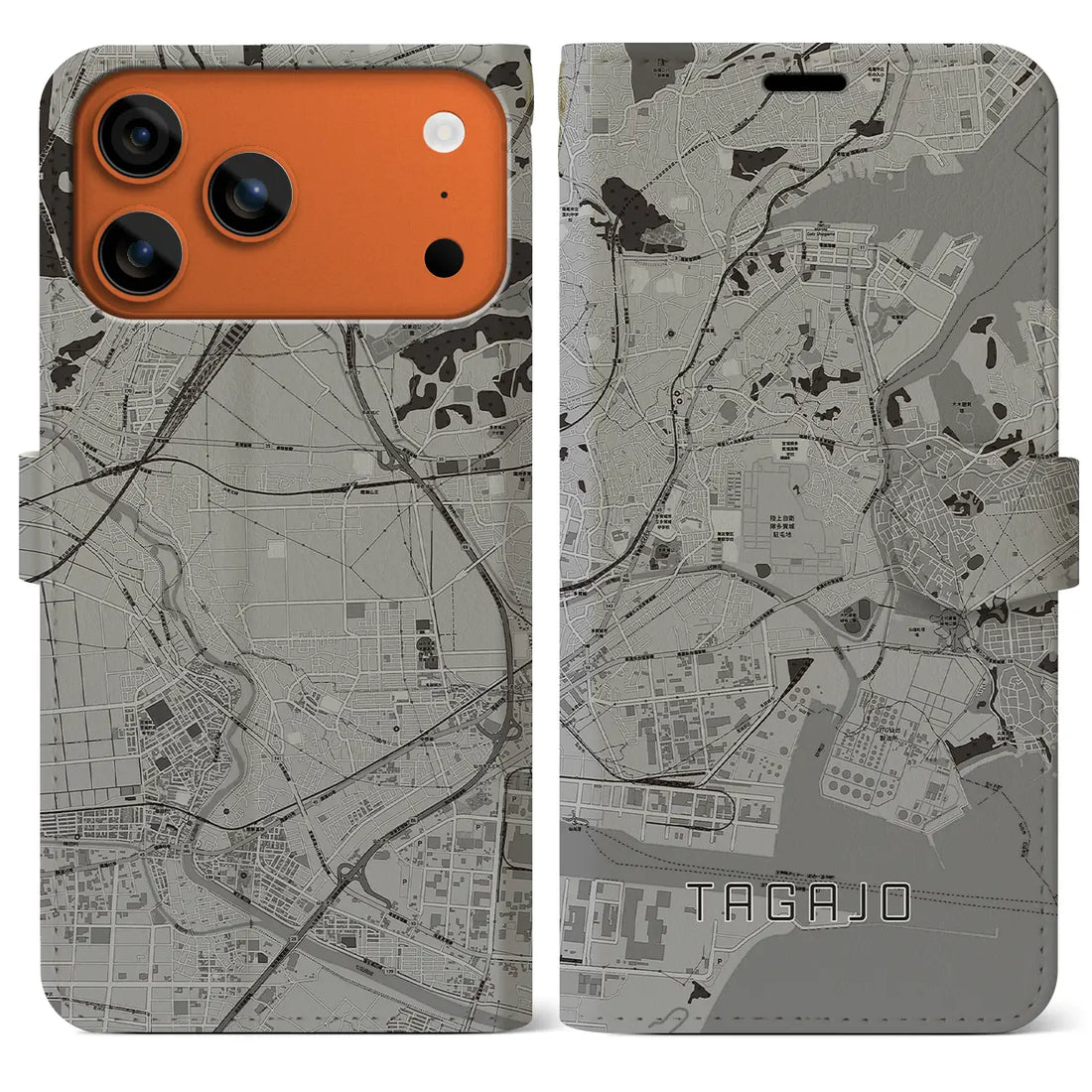 【多賀城（宮城県）】地図柄iPhoneケース（手帳タイプ）