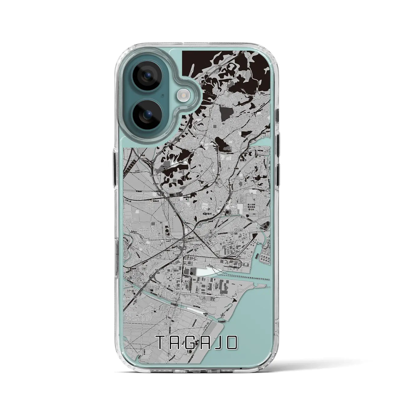 【多賀城（宮城県）】地図柄iPhoneケース（MagSafeタイプ）モノトーン・iPhone 16 Pro 用